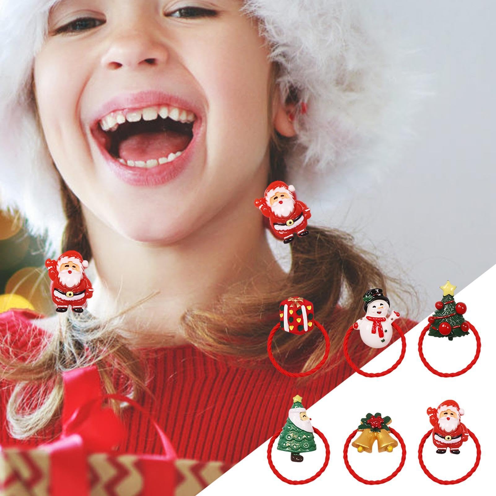 Amazon | 女の子用クリスマスヘアゴム、クリスマスヘアゴム | ビスタ